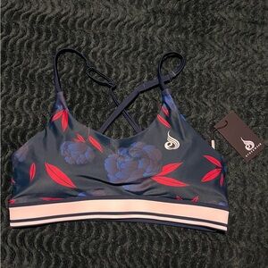 NWT Ryderwear Navy Blue Floral Sportsbra